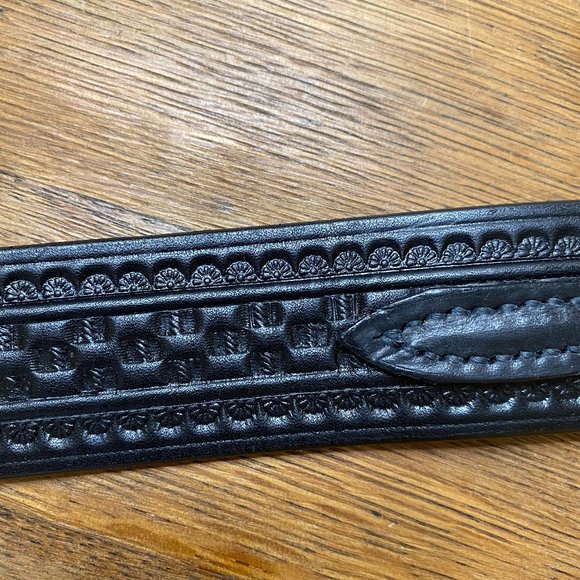 Tooled Leather Western Frontier Belt - Picture 5 of 10
